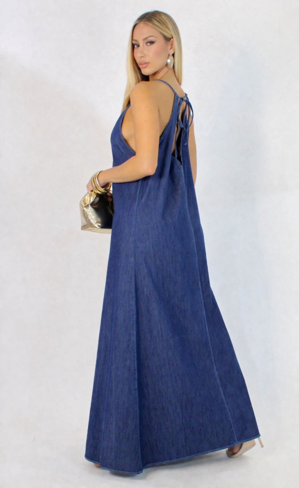 Grace Denim Maxi Dress