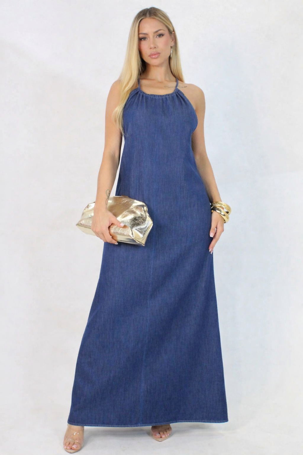 Grace Denim Maxi Dress