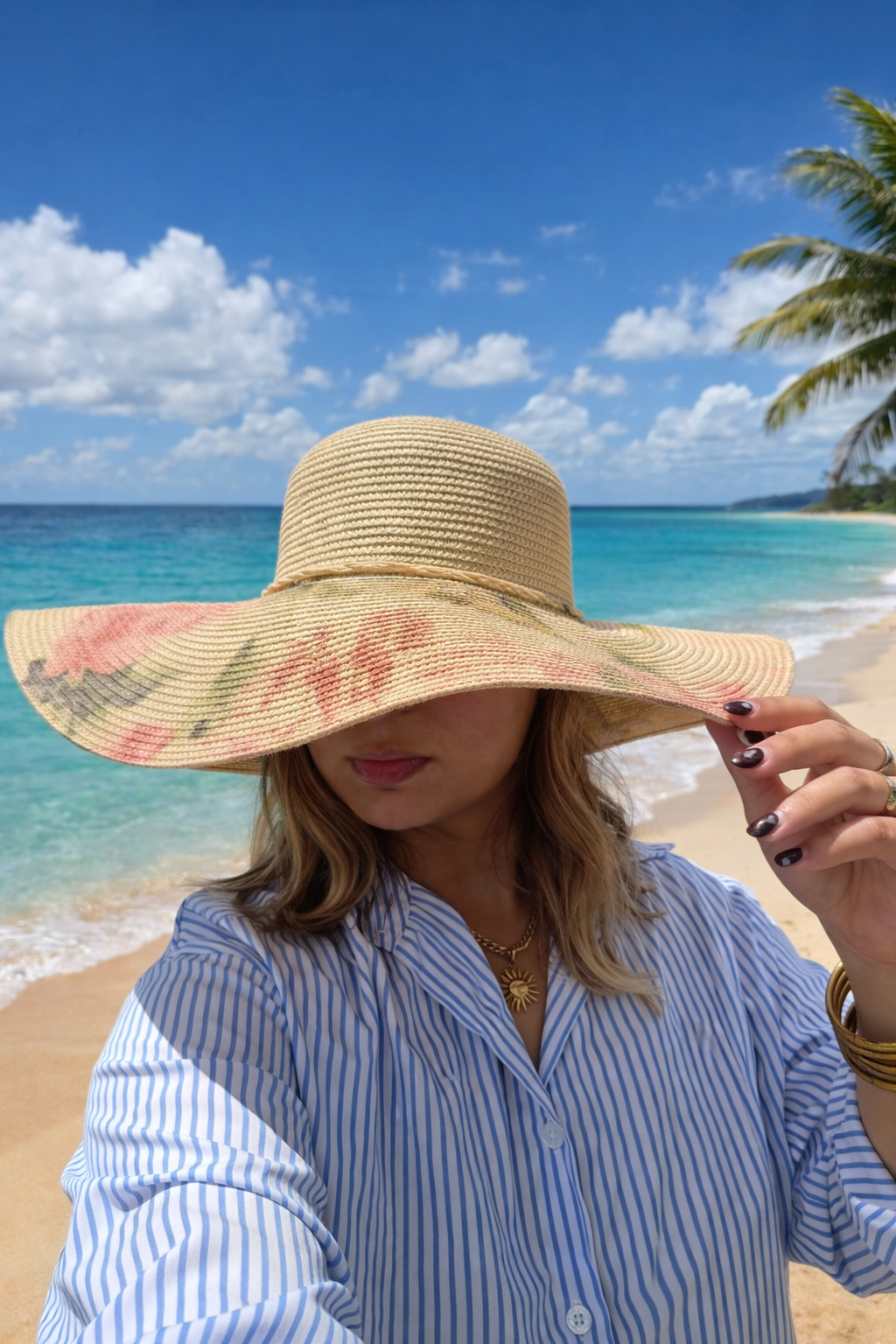 Pamela de Paja con Estampado Floral